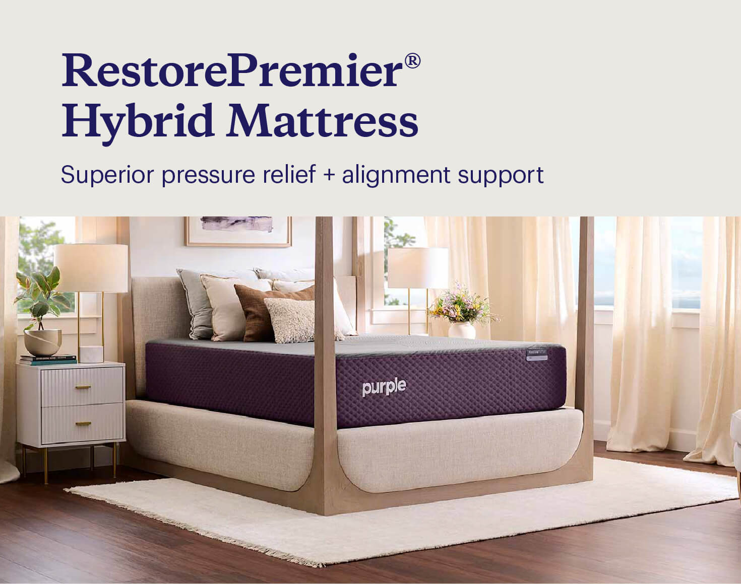 The Purple RestorePremier with highlighted features.