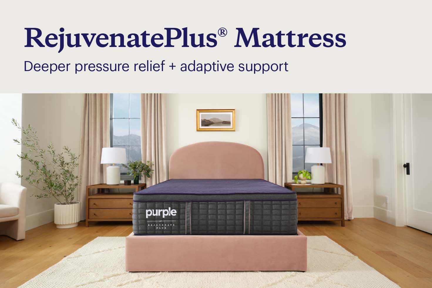 A picture of the RejuvenatePlus® mattress highlighting key features.