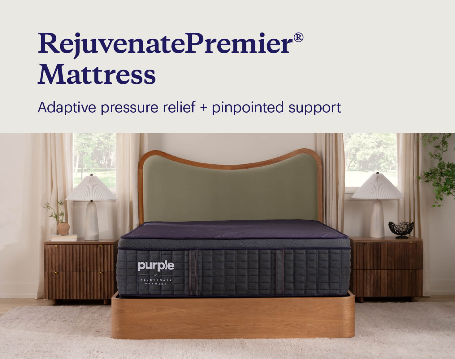A RejuvenatePremier mattress with key features highlighted.