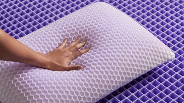Hand press into exposed grid pillow 