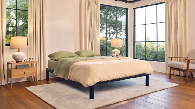 metal platform dressed bed full res