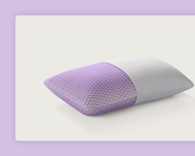 The Purple Harmony™ Pillow showing the exposed honeycomb GelFlex® Grid.